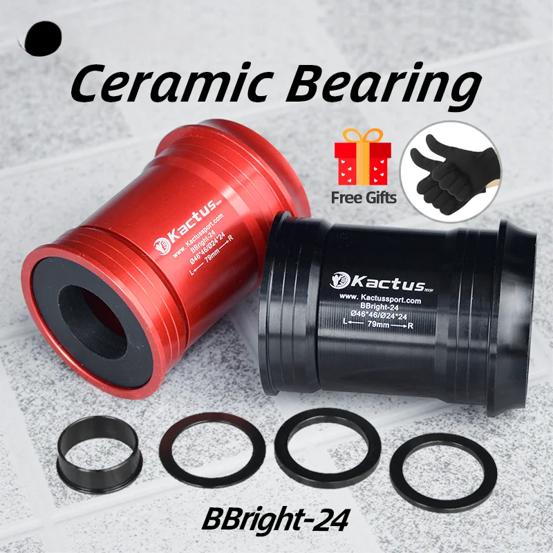 

BBright-24 Bike Bottom Bracket Ceramic Bearing Adapter 24/22mm Crankshaft Pressfit 46mm Road MTB Bike