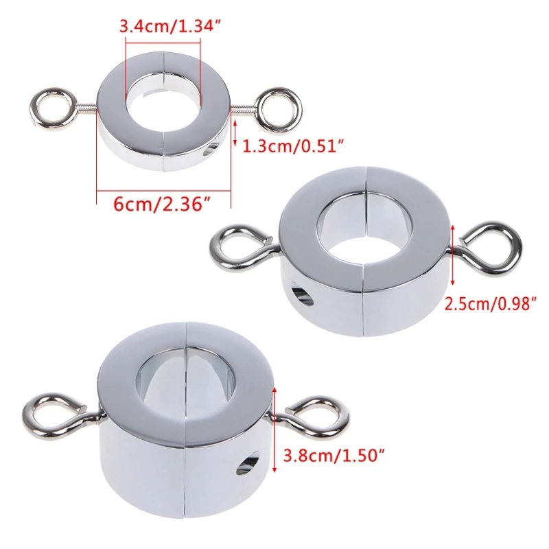 Heavy Duty  Lock Ball Scrotum Stretcher Metal Cock Ring Sex  N7YB