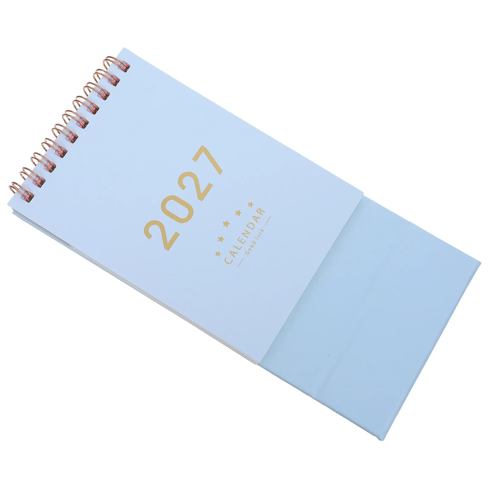 2027 Mini Standing Desk Calendar Kraft Paper Cover Stable Paper Texture Small Monthly Desktop Layout Planning Scheduler