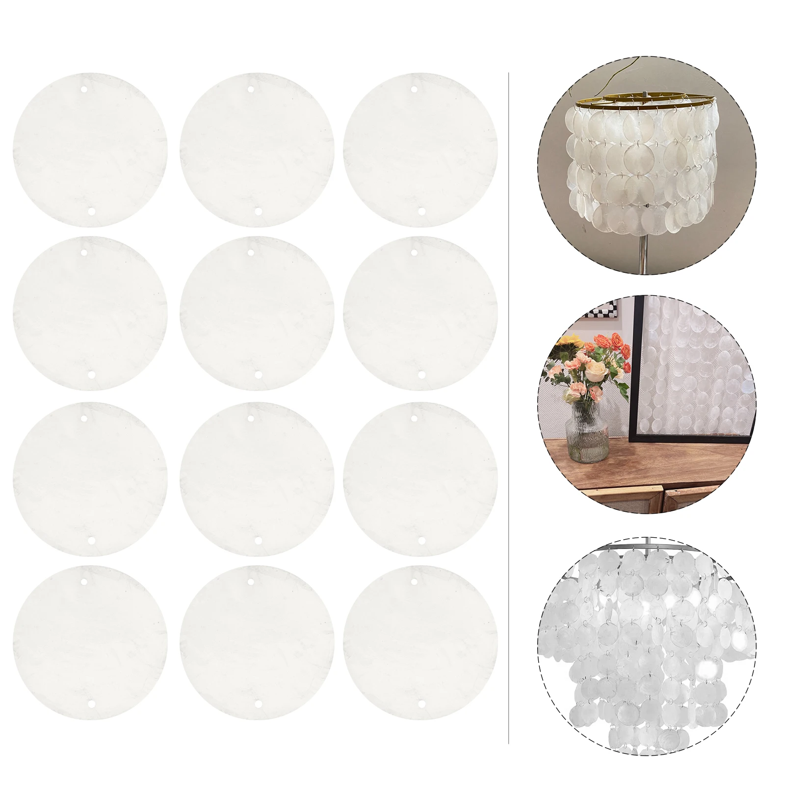 

100 Pcs Disc Shell Slices Round Seashell Discs Mini White Jewelry Making with Hole Mother