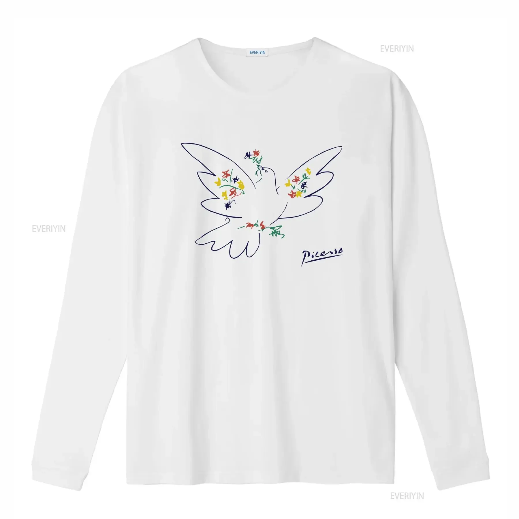 Pablo Picasso Dove With Flowers 1949 Artwork T Shirt vintage Washed homme Comfortable fashion Soft Breathable designer clothes
