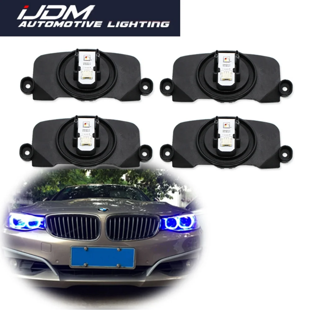 For BMW F30 F31 F34 F35 3 series 320i 328i 330i RGBW MultiColor LED Angel Eye Halo Ring Markers Lights HID Adaptive Headlight
