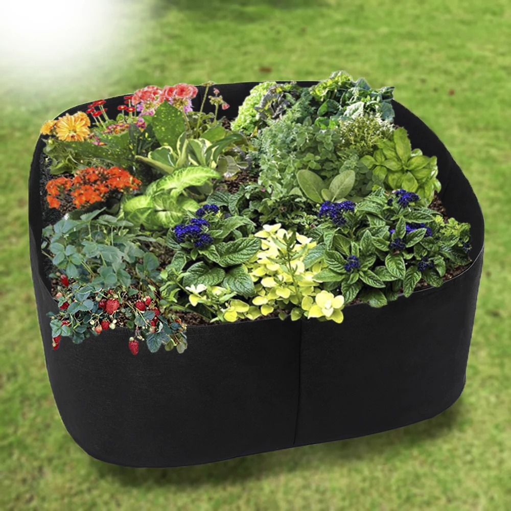 

Black Felt Grow Bag Rectangular Planting Nursery Pot Vegetable Tomato Potato Planters Garden Farm Growing Tool