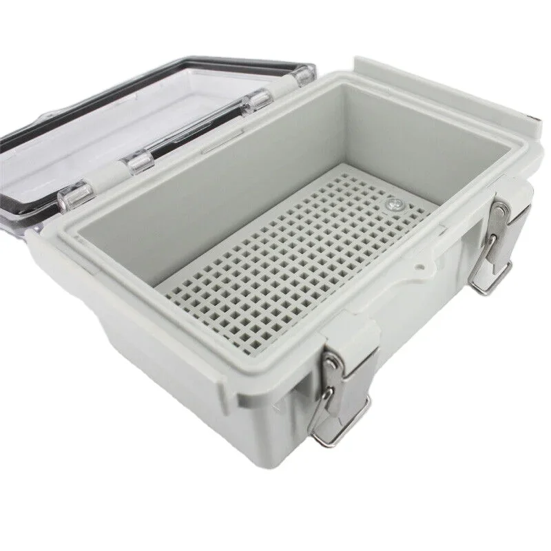 Shell Junction Box with Transparent Cover Outdoor IP66 Waterproof Hinged Plastic Box Grey/Buckle Transparent Cover
