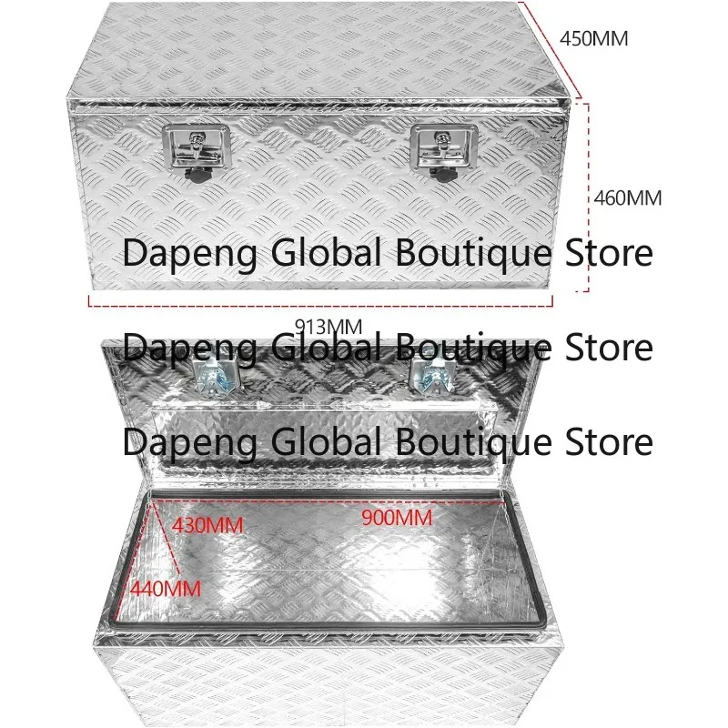 Thick Alloy Lockable Under Car Storage Box Cargo Hardware Tool Sorting Sealed Container With Keys