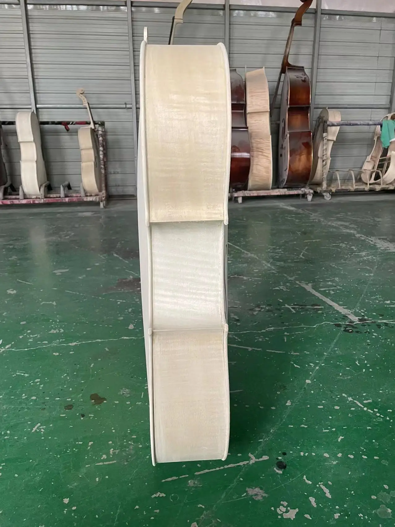 Tutto il corpo di violoncello bianco in legno massello europeo, modello di dadi, 100% fatto a mano, Top in abete non finito, retro in acero fiammato, non tinto