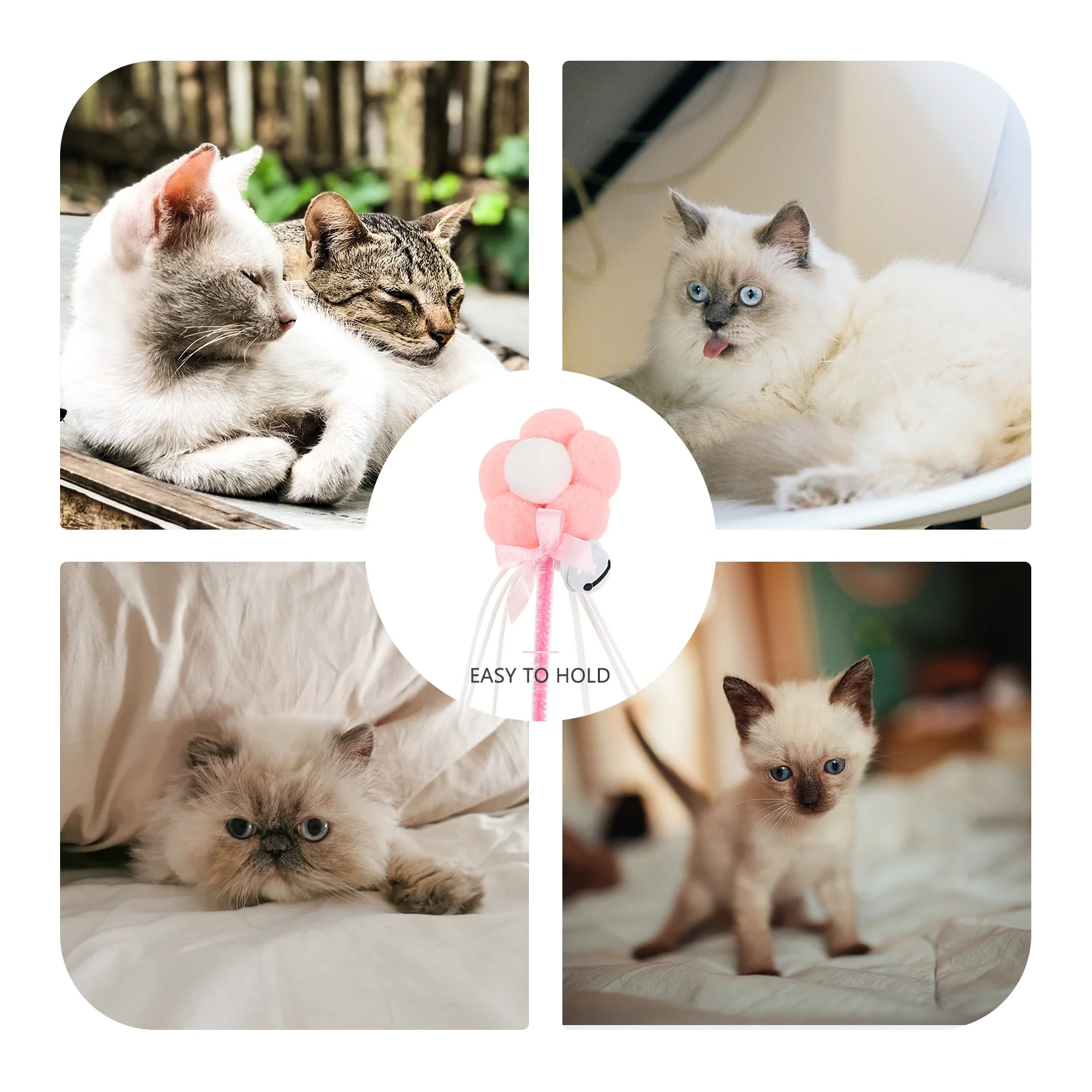 

3pcs Interactive Kitten Kitten Teaser Rod Cat Exerciser Stick Funny Cat Teaser Exerciser Stick