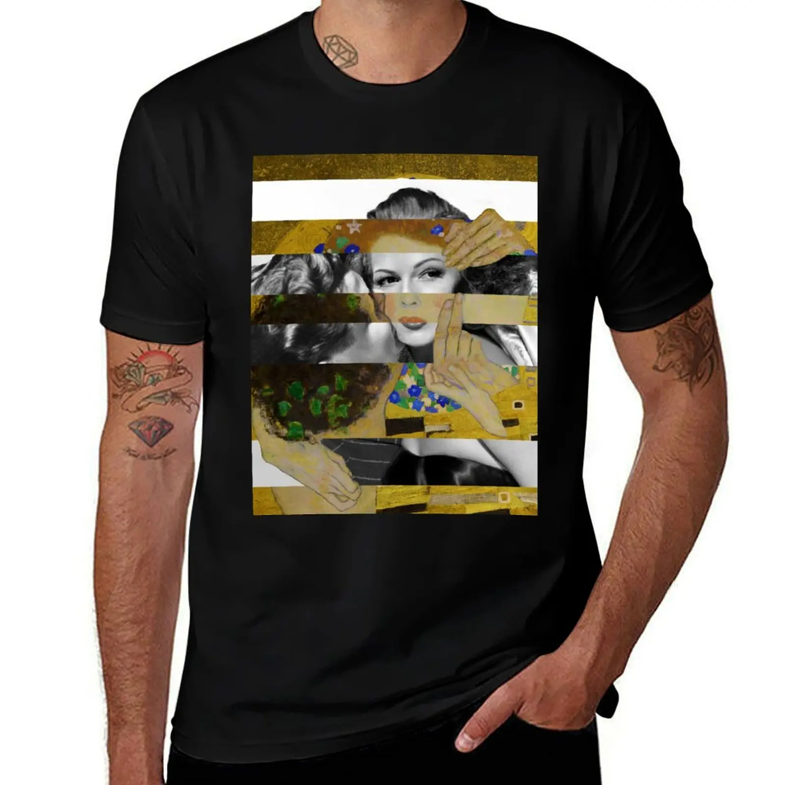 ARMS AROUND YOU - Pop Retro Collage, Mashup, Pop Art Wall Decoration T-Shirt Christmas Casual Short Sleeve Top T-Shirt