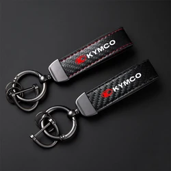 For KYMCO Xciting 250 300 400 AK550 CT250 CT300 S400 DOWNTOWN High-Grade Carbon Fiber Motorcycle Keychain Holder Keyring