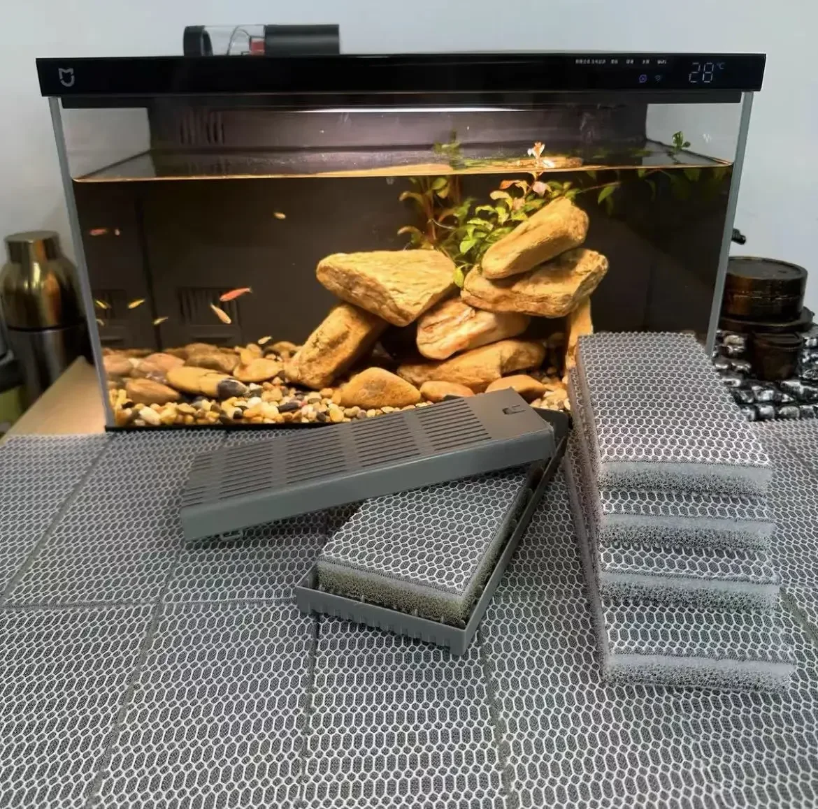 New 5 filter pads + one module For Xiaomi Mijia Smart Aquarium Physical Filtration Special Cotton Enhanced Filter Cotton