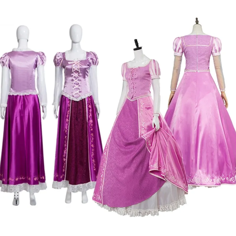 Tangled Cosplay Princess Costume Adult Women Fantasy Skirt Dress Gown Outfits Halloween Carnival Party Disguise Suit