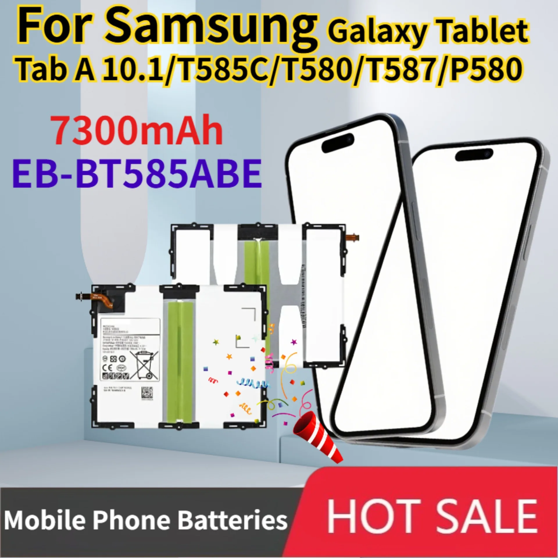 

7300mAh EB-BT585ABE Mobile Phone Batteries for Samsung Galaxy Tablet Tab A 10.1/T585C/T580/T587/P580 Replacement Battery