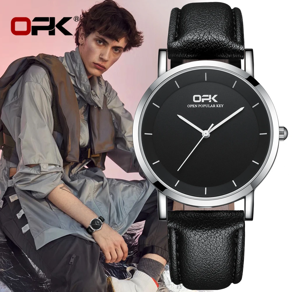 OPK 8122  Watches For Men Casual Simple Original Waterproof  Luxury Leather Quartz Watch  Luminous  Wristwatch  Reloj Hombre