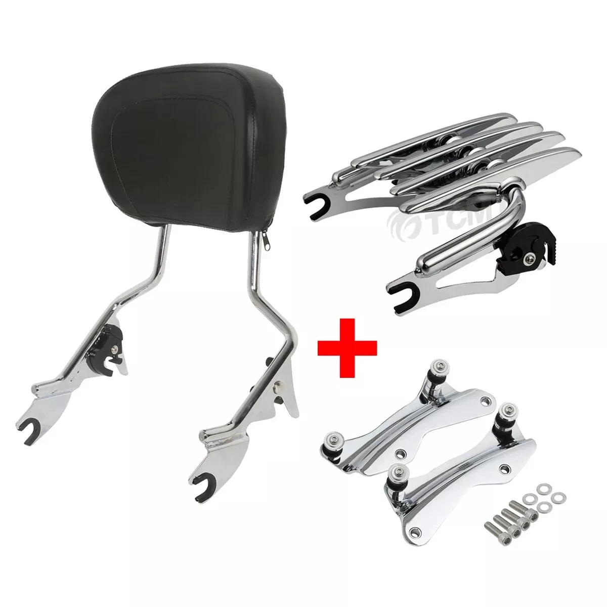 Motorcycle Detachable Backrest Sissy Bar Luggage Rack For Harley Touring Road King Road Glide Street Glide 2014-2024