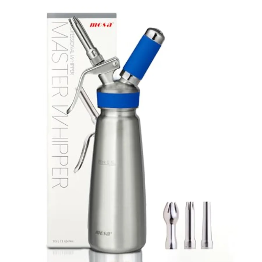 

MOSA Professiona Pint m Bue Stainess Stee Whipped Cream Dispenser 3-in- Cream Whipper Nitro Cod Brew Maker and Soda Siphon Fits