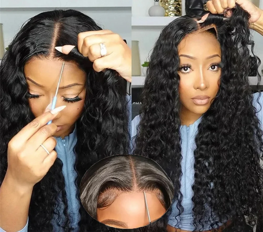 

Glueless Deep Wave Wig Lace Front Wigs 7x5 Pre-Cut Lace Human Hair Wigs Ready To Wear And Go 6x4 4x4 Lace Closure Wig Preplucked