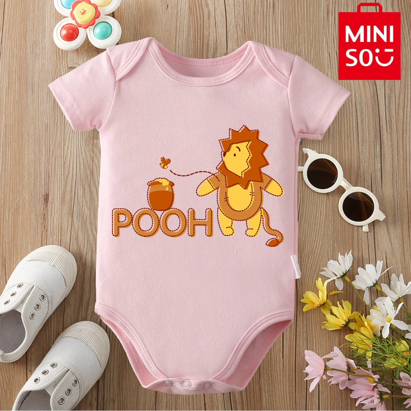 

MINISO Winnie/Tigger 100% Cotton Bodysuit Soft Baby Cloths Best Gift for Baby Onesie Jumpsuit for 0 To 12 Months Cute Newborn