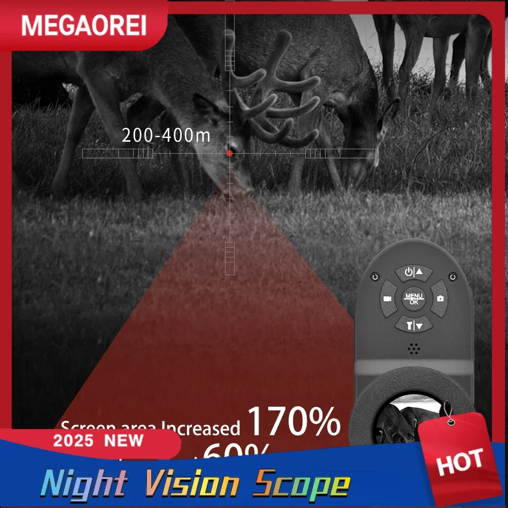 Megaorei 4S Night Hunting Scope 1080P Hunting Camera Wildlife Tactical Telescope Monocular With Built-in 850nm IR Binocula