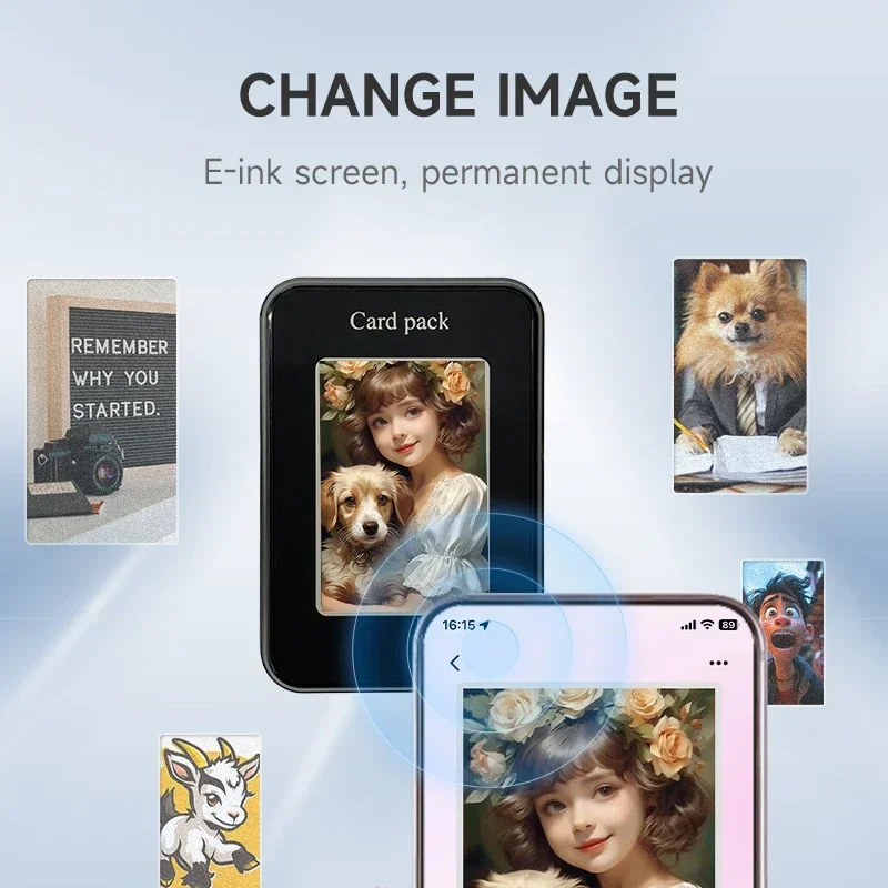 Torba do przechowywania kart Eink na ekran, stojak na telefon, bateria nie wymaga baterii, aplikacja na telefon komórkowy odświeża zdjęcia, cyfrowa ramka na zdjęcia DIY