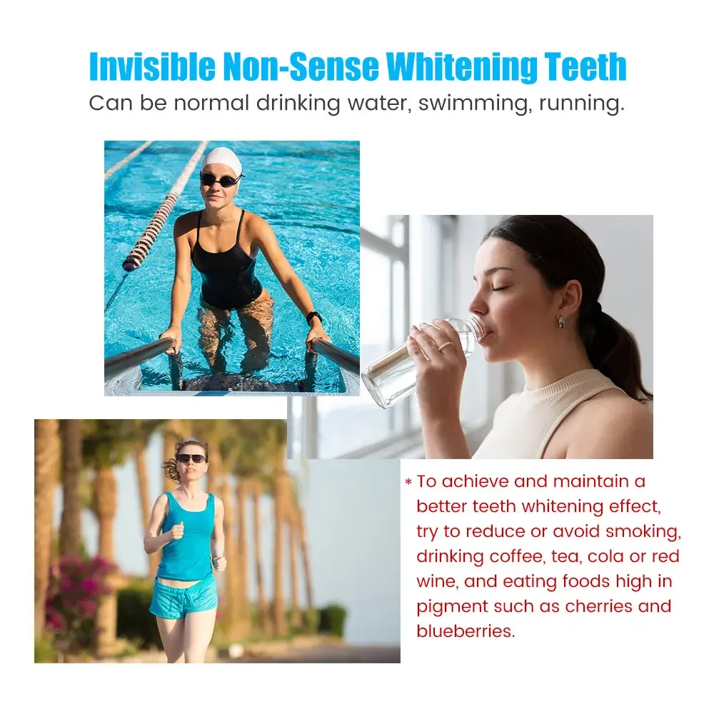 9D Teeth Whitening Stickers Mint White Teeth Gel Tooth Whitener Strips Teeth Yellow Smoke Stains Tea Stains Oral Hygiene Care