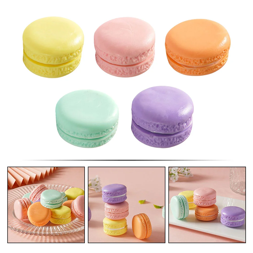 10 Pcs Faux Macaroons Macarons Fake Food Model Artificial Decoration Heart Shaped Bowl