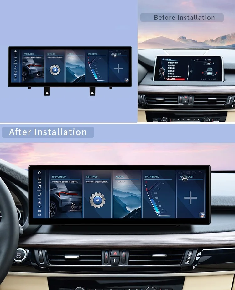 15 inch 8 Core 256G ROM Android 14 System Car GPS Navigation Media Stereo Radio For BMW X5 F15 X6 F16 2014-2019 NBT EVO