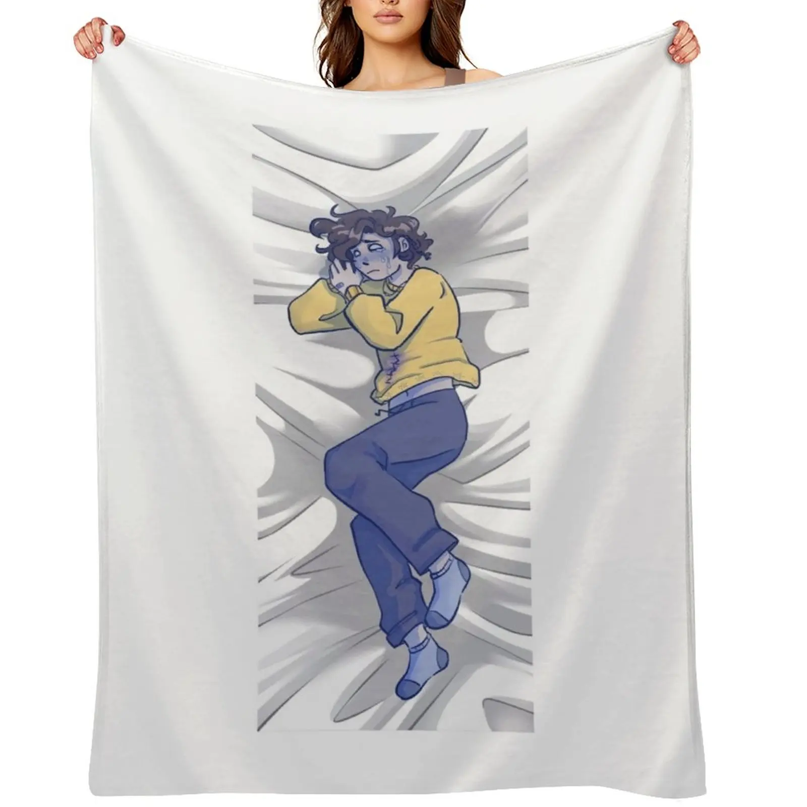 

ghostbur body pillow Throw Blanket manga Soft Plaid Sofas Thin Blankets