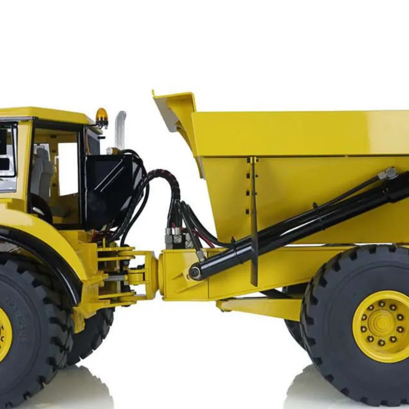 XDRC 1/14 Hidráulico RC Caminhão Articulado RTR 6x6 Dumper Simulação Full Metal A40G Modelo Som Luz Rádio Motor Tipper