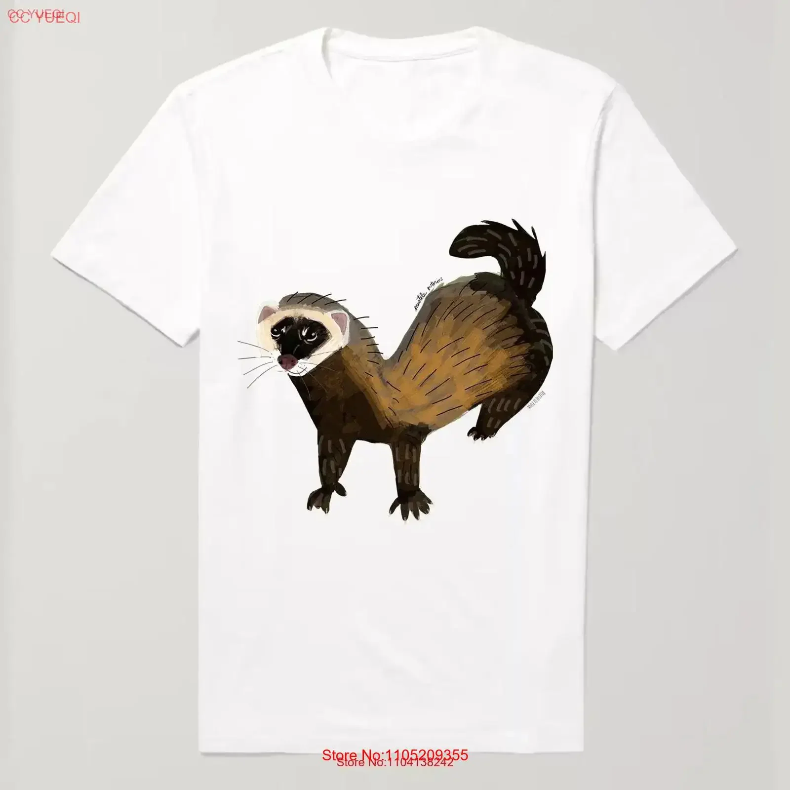 Wildes europäisches Polecat-T-Shirt Mustela, putorious Design, Vintage, gewaschene Grafik, lässig, Unisex, gestreckt, Streetwear, bequem