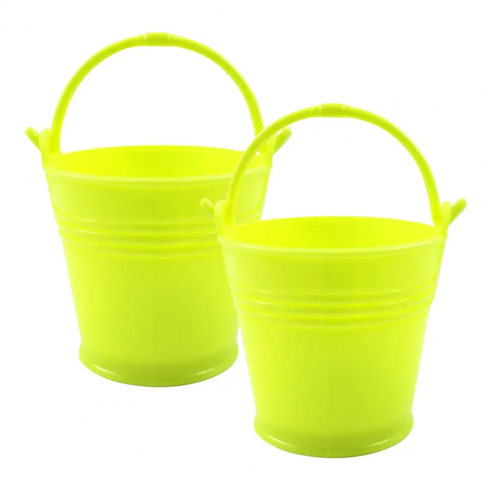 2Pcs Storage Bucket Multi-use Anti-slid Handle Candy Storage Bucket Plastic Creative Festive Touch Snack for Party