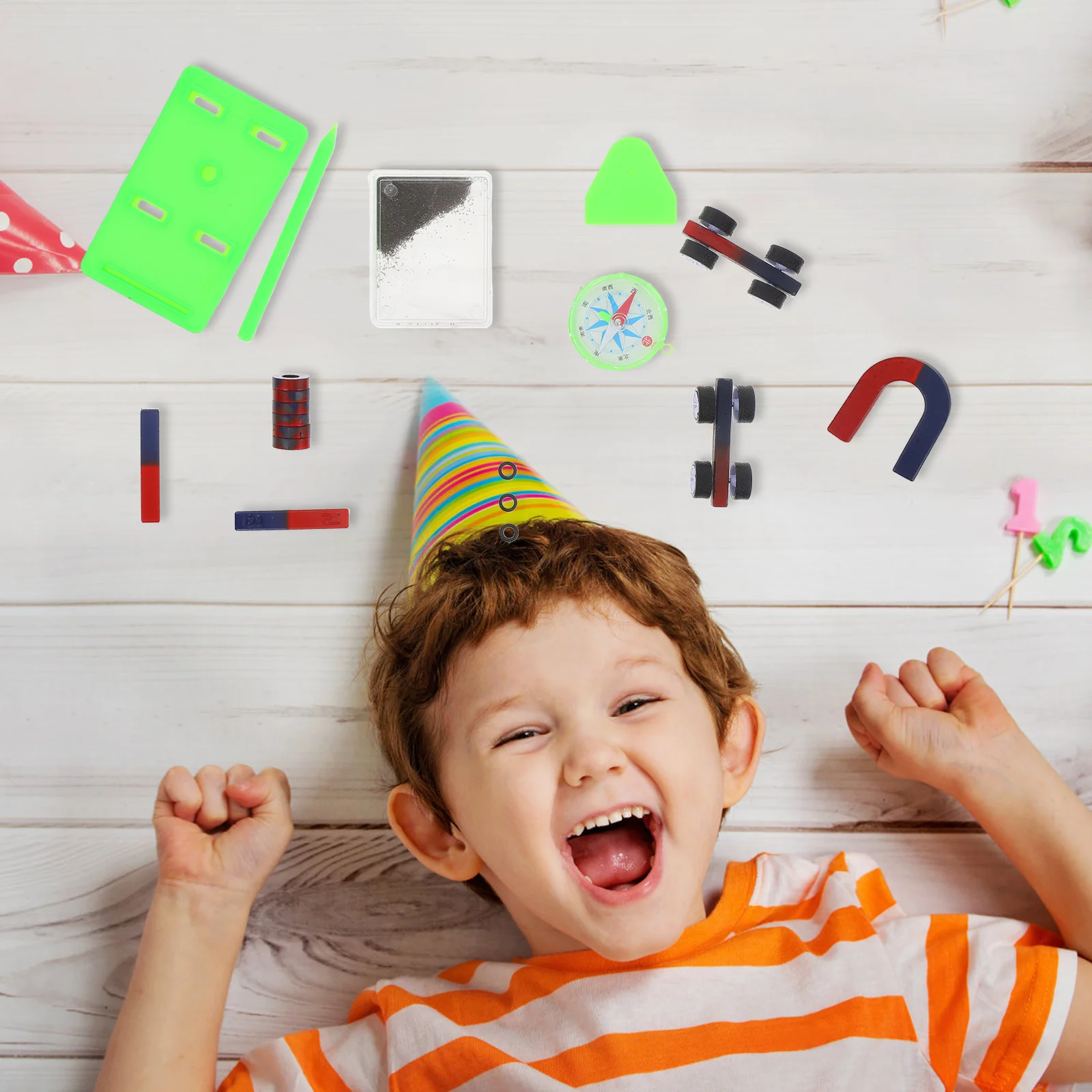 مجموعة واحدة من أدوات تجربة العلوم المغناطيسية لأدوات تعلم الفيزياء، مجموعة تجربة علمية للطلاب في الفصول الدراسية للاستخدام المنزلي #2