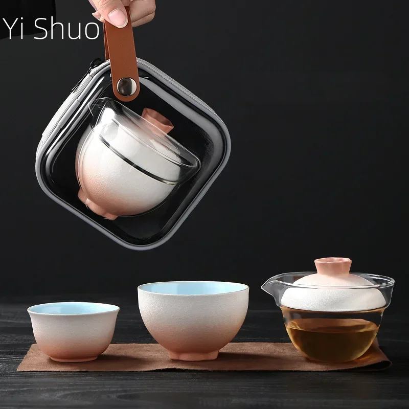 Portable Travel Tea Set Women's Outdoor Travel Car Equipment Portable Quick Cup Kung Fu Tea Set Ceramic Tea Set