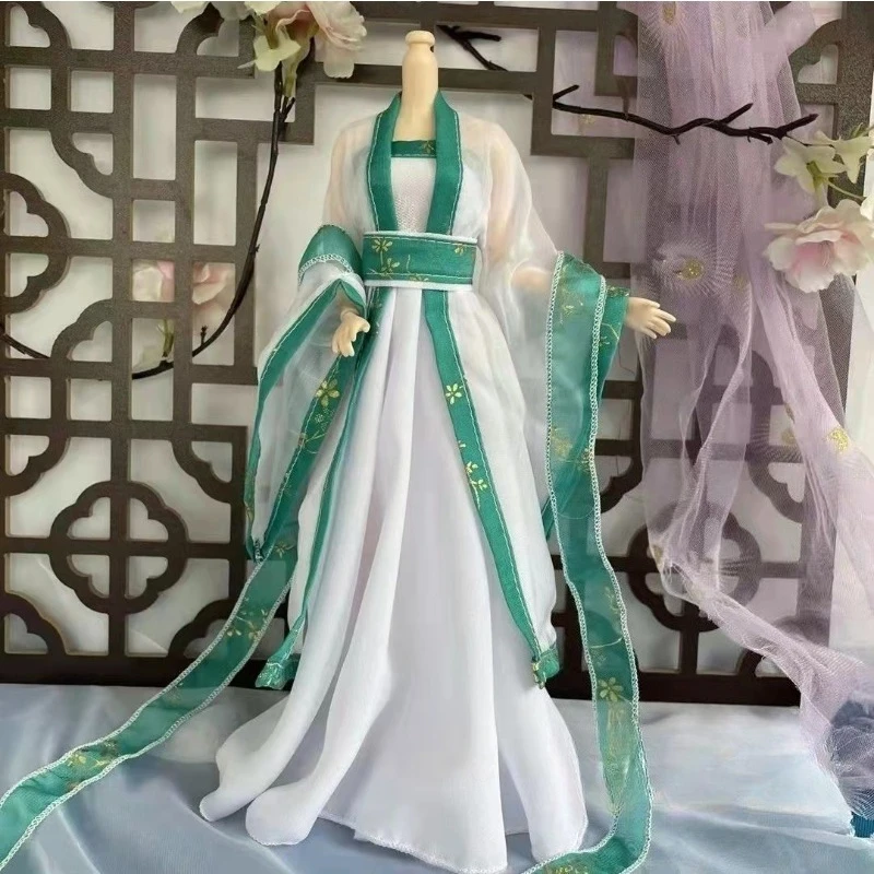 1/6 스케일 미녀 병사 고대 한복 거즈 스커트 의상 모델 (12인치 액션 피규어 소품 장식용)