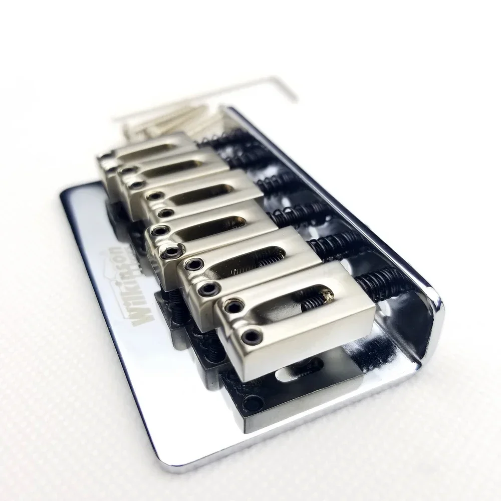 

Wilkinson Electric Guitar Fixed Bridge String Thru Bridge Steg Tailpiece string spacing 10.5mm WOF01 Chrome Silver