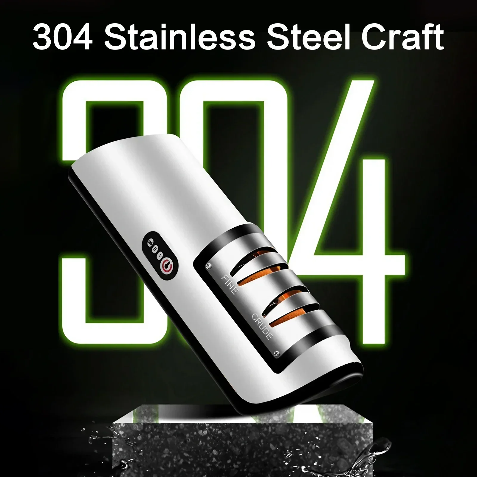 Electric Knife Sharpener Quick Sharpening Tool Rechargeable Non Slip Pad Portable Kitchen Blade Sharpener with 2 Modes