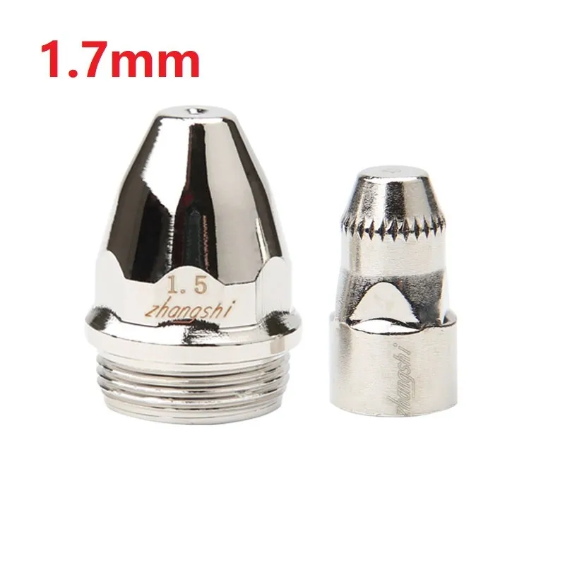 ตัดไฟฉาย Part Electrode หัวฉีด 1.1 มม./1.3 มม./1.5 มม./1.7 มม.ออกซิเจนฟรีทองแดงเงินสําหรับ CUT-70 CUT-80 CUT-100