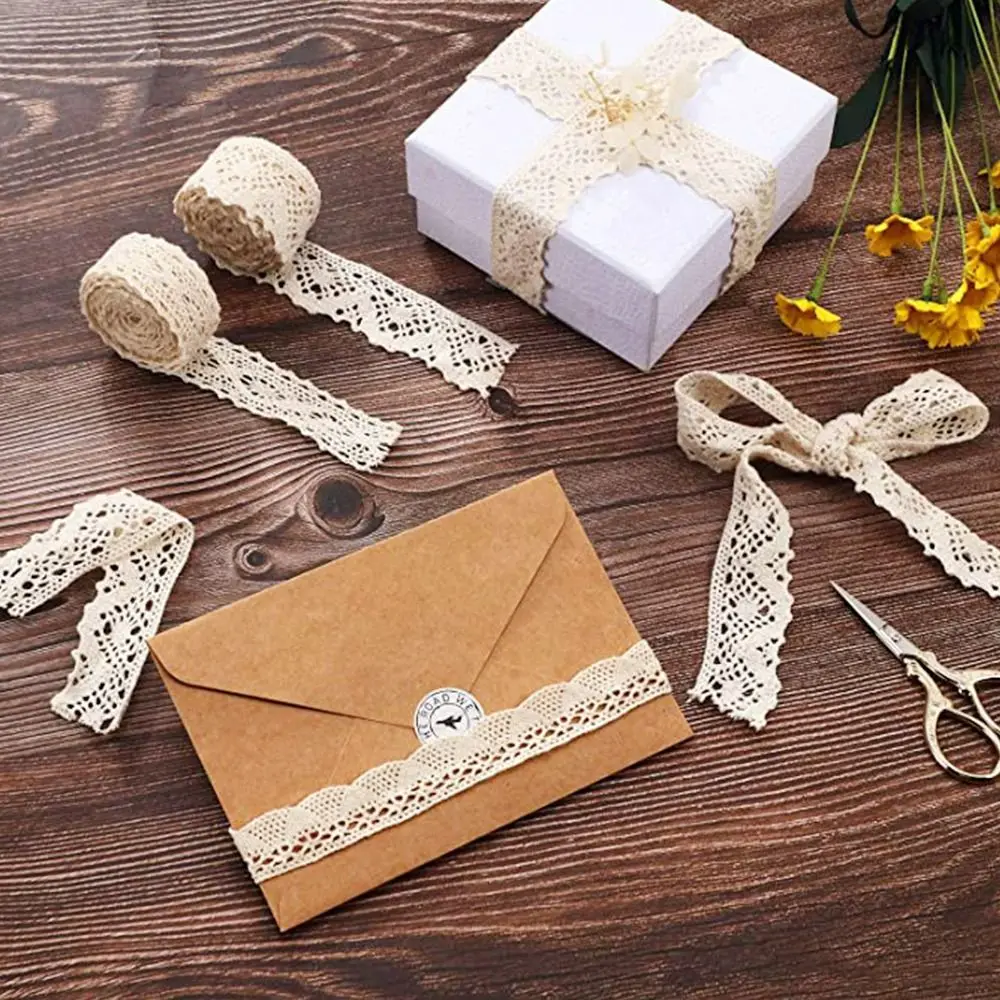 شريط دانتيل كروشيه عتيق للخياطة ، تشذيب قطن ، قماش كروشيه ، ملابس ذاتية الصنع ، لون Lvory ، مصنوع يدويًا ، لفة واحدة #5