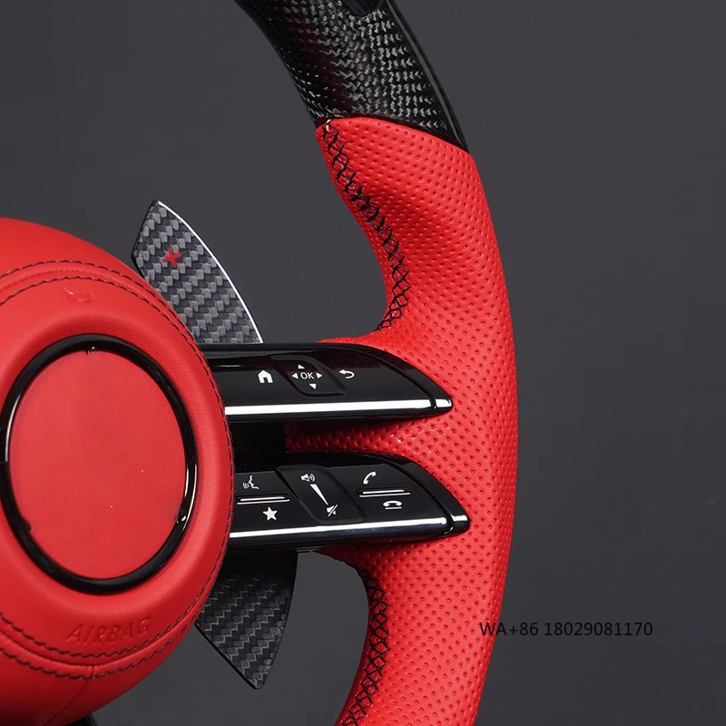 C217 W211 W212 W221 W222 S63 C63 GLA45 C43 SLC لـ - W204 W205 CLA GLA 45 عجلة قيادة من ألياف الكربون #4