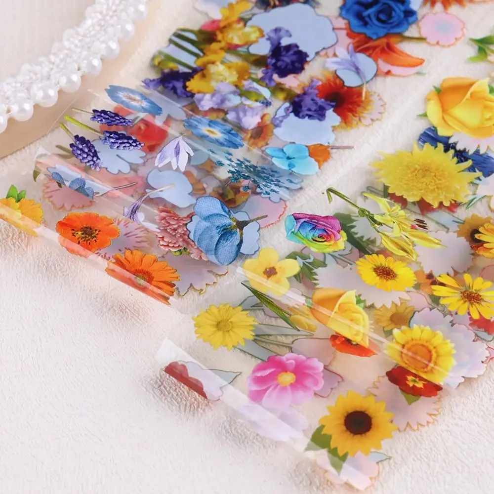 10 Sheets Rose Flowers Flower Nail Foils Daisy Floral Nail Design Stickers Nail Art Foil DIY Manicure