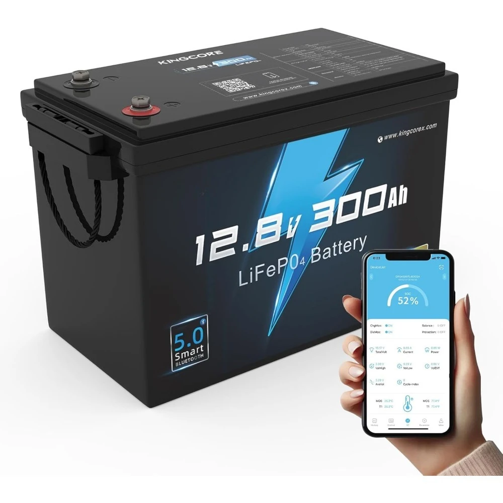 

Аккумулятор LiFePO4 12 В, 300 Ач, литиевая батарея, встроенная BMS 200 А, аккумулятор глубокого цикла 15000, мониторинг Bluetooth 5.0 для солнечной энергии