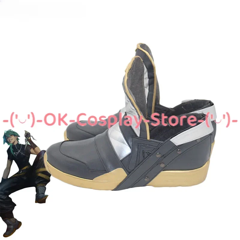 [Customized Size] L.O.L Ezreal Cosplay Shoes Game Roleplay Costume Prop Halloween Carnival Party Boots PU Leather