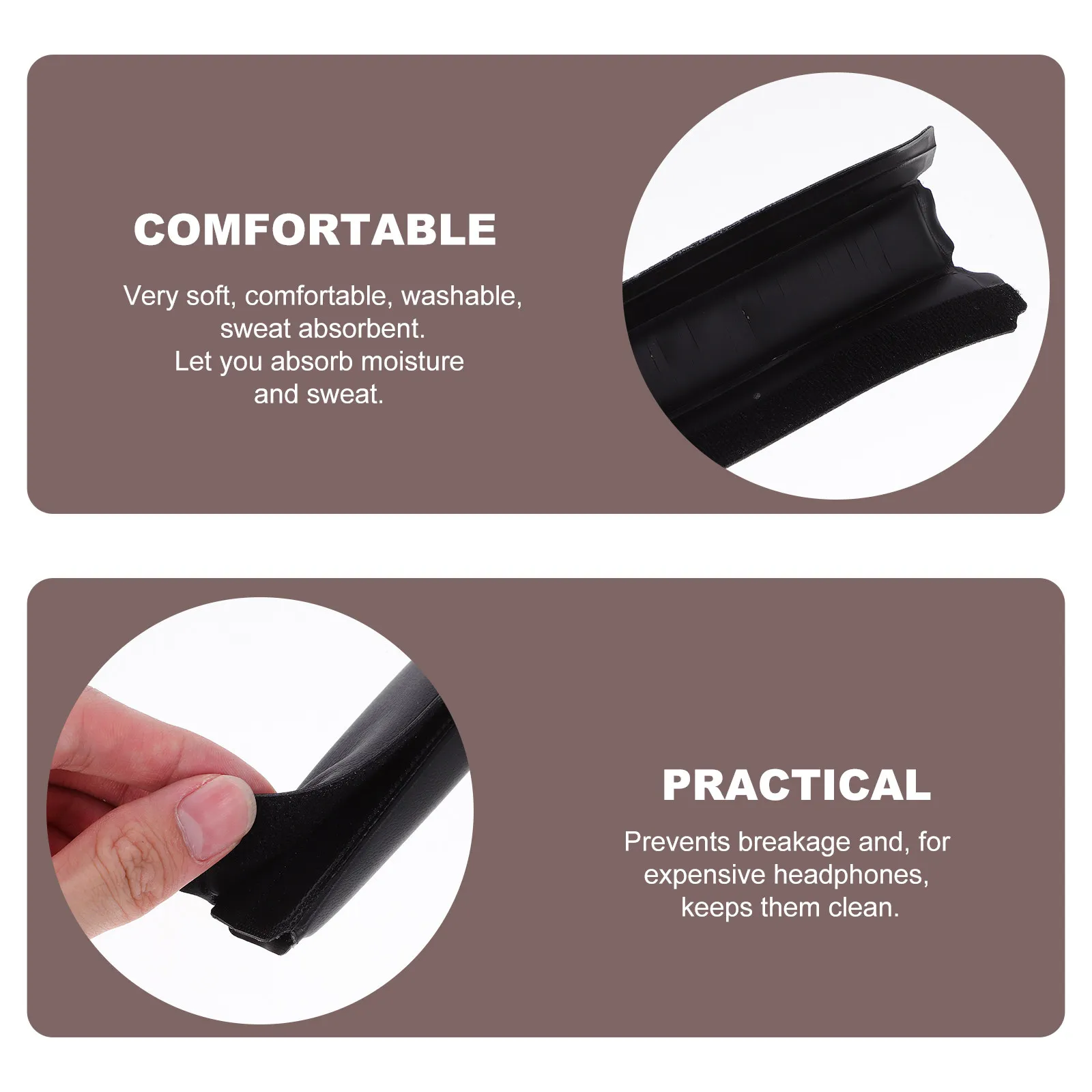 Headset Headband Protector Soft Smooth PU Material Headband Pad Replacement Cover for Enhanced Comfort Fit and Long Wear