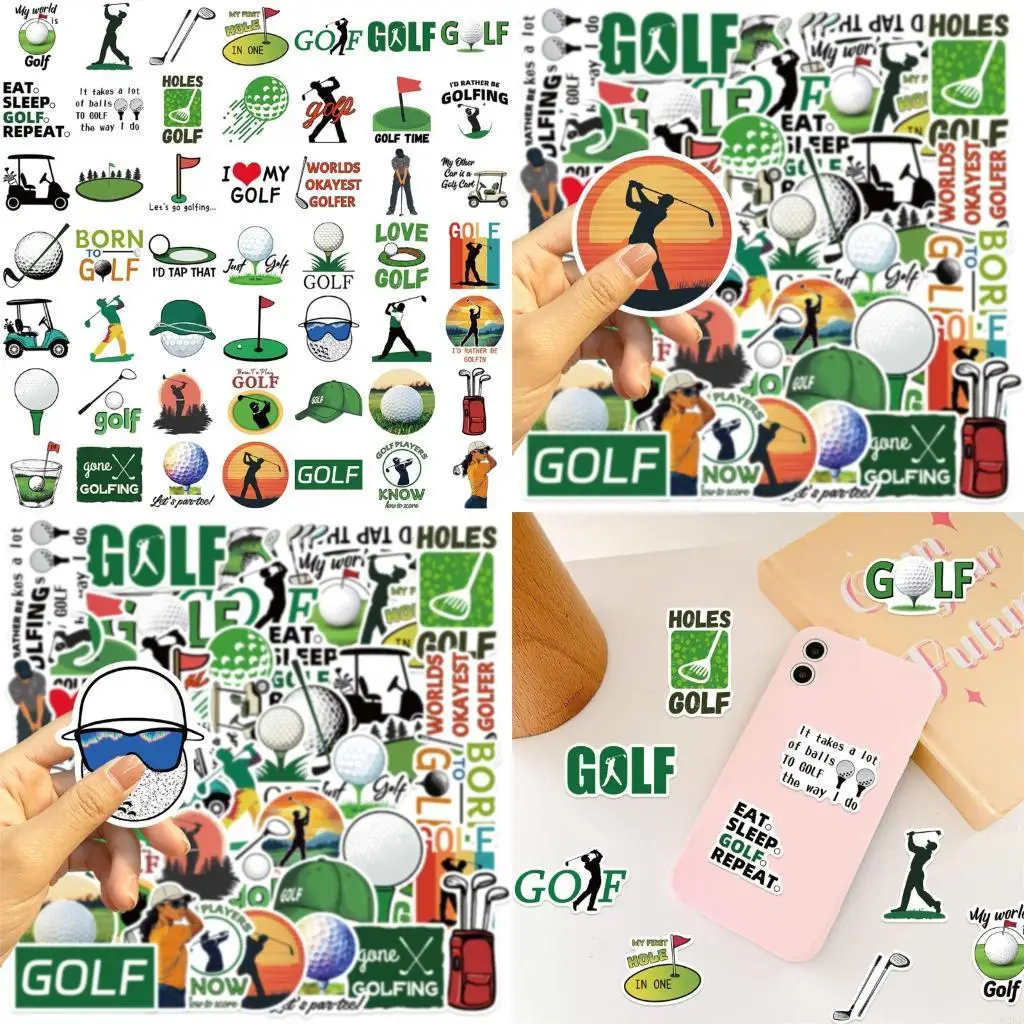 62KD 50Pcs Golf Sports Stickers Waterproof Decal For Outdoor Use Personalizing DIY Projects Home Office Laptop Decors
