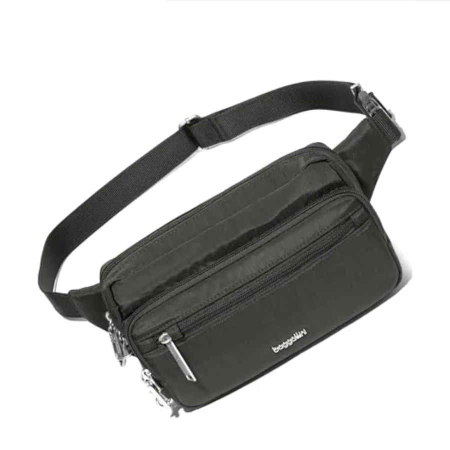 

Securtex Anti-theft Belt Bag 8.8"x5.5" Crossbody Fanny Pack for Women RFID Wallet Locking Zipper Travel Purse