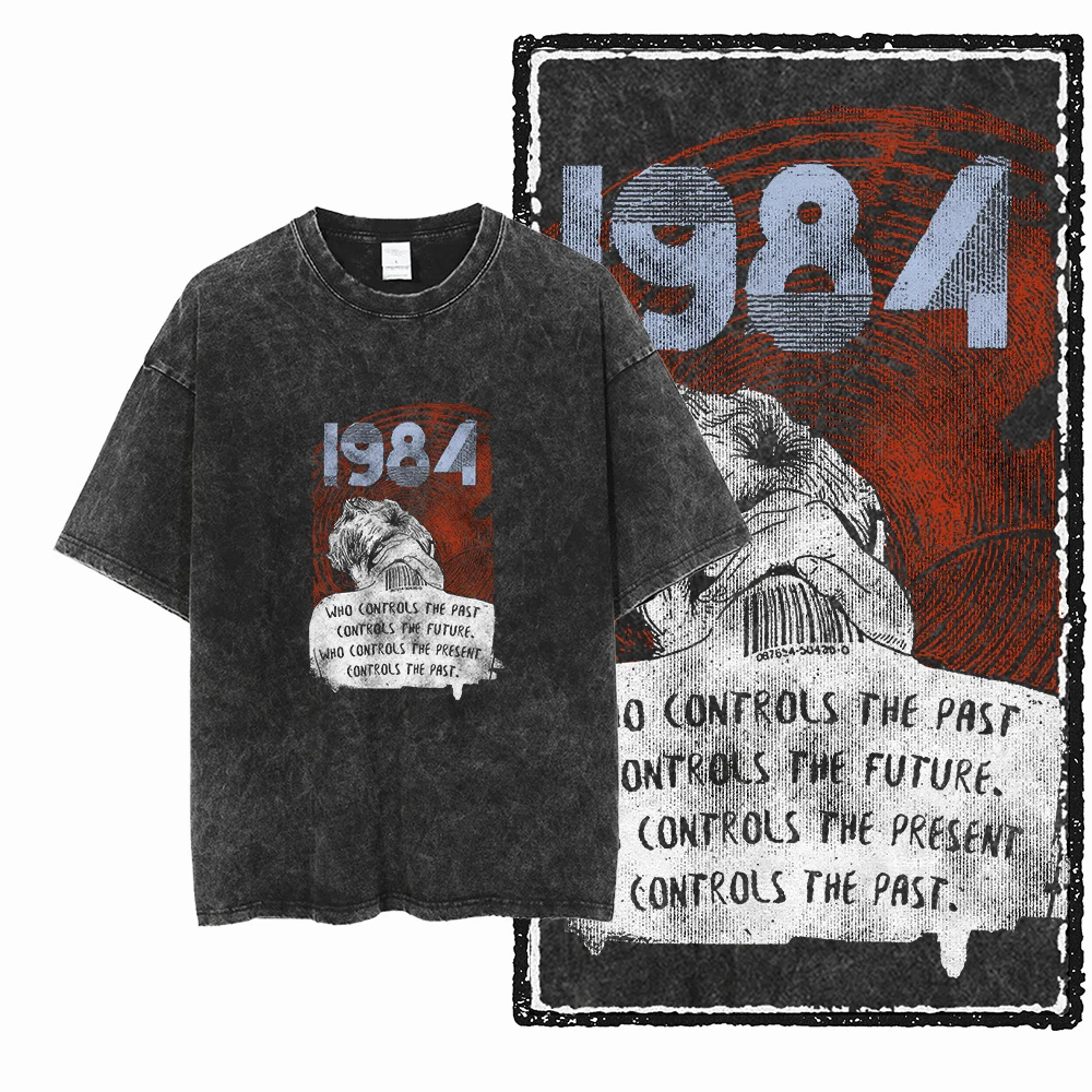 x1-x25  STREE THEME Exclusive Graphic Unisex Cotton Acid Washed T Shirt Cool Vintage Streetwear Men Tshirts Big Size Tee for men