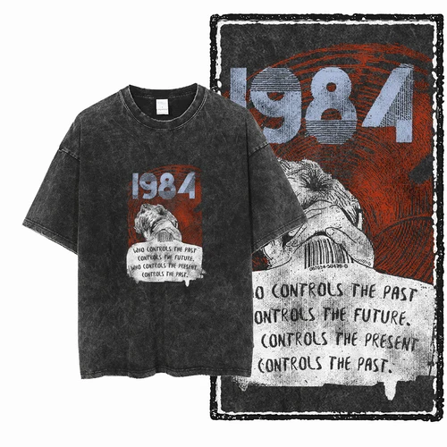 Imagen 2 del producto X1-x25 STREE THEME exclusivo gráfico Unisex algodón lavado con ácido camiseta Cool Vintage Streetwear hombres camisetas camiseta de gran tamaño para hombres