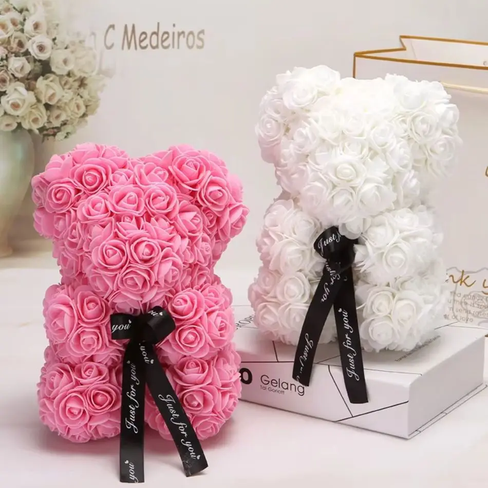 20cm/30cm Artificial Flowers bubble Teddy Bear of Roses Mold DIY Gifts Polystyrene Styrofoam Wedding Valentine\'s Day Present