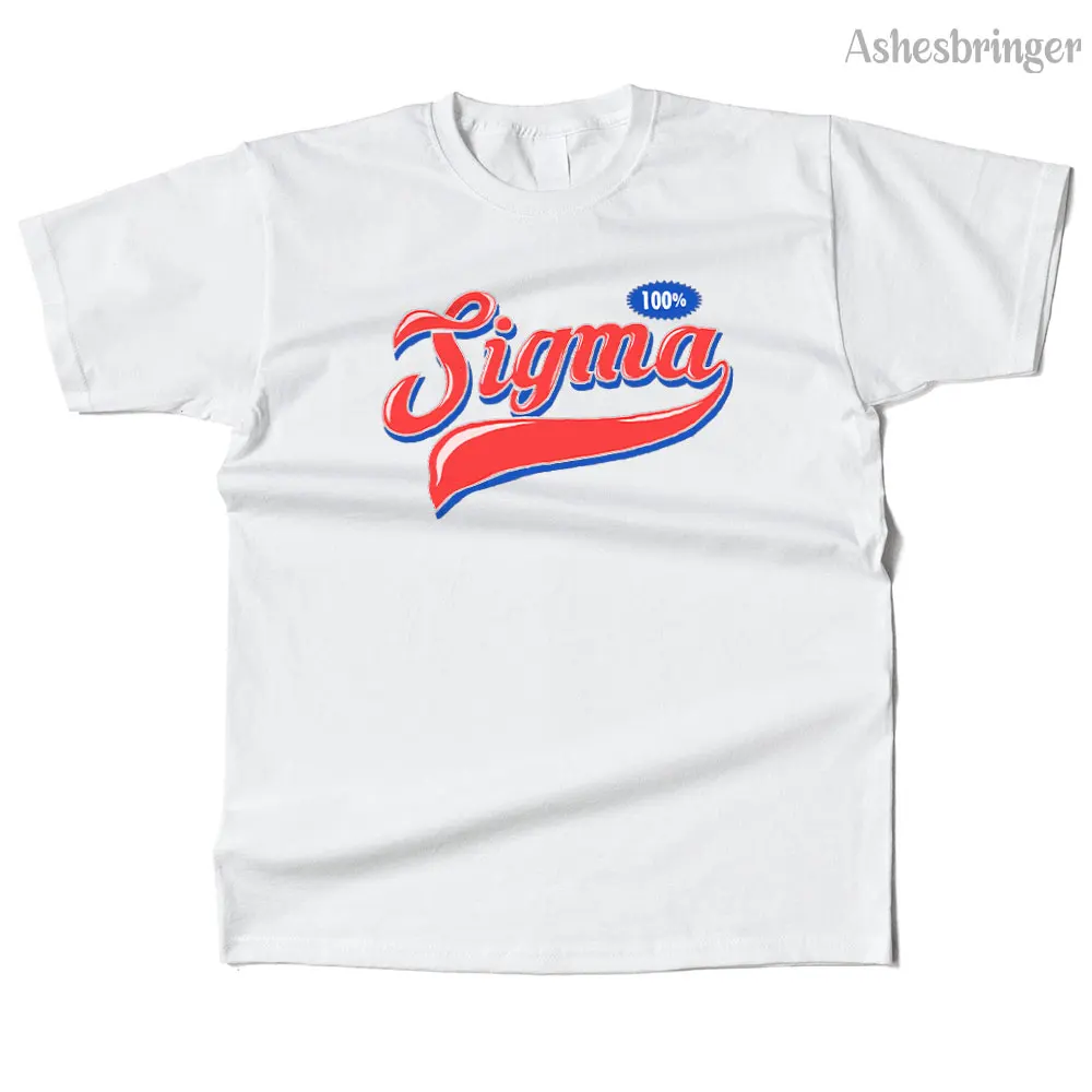 Mens Cotton 100% Sigma Graphic Funny T Shirt Street Casual Style Tee for Men and Women
