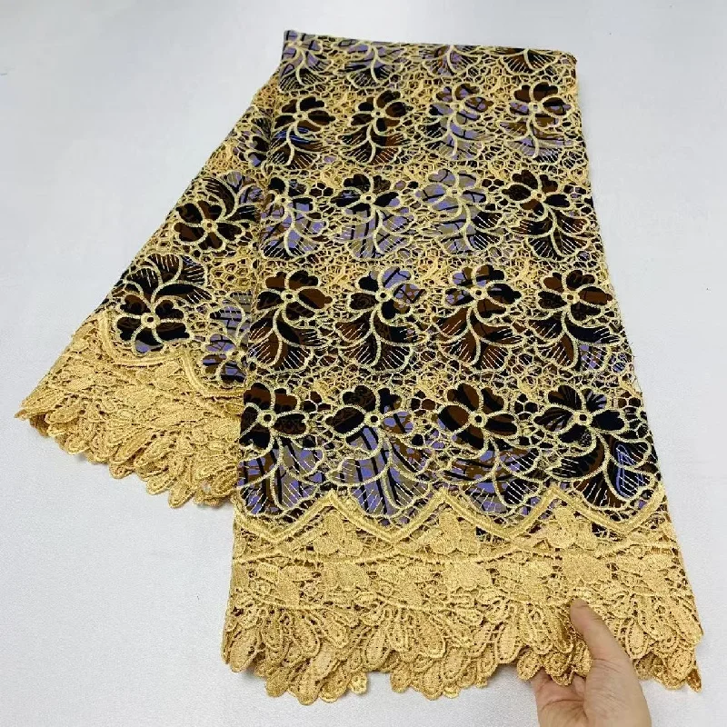 5 Y جودة عالية أنقرة النسيج الأفريقي الحقيقي جبر الدانتيل الشمع طباعة 100% القطن لينة Tissus التطريز لمواد الخياطة K80903 #1