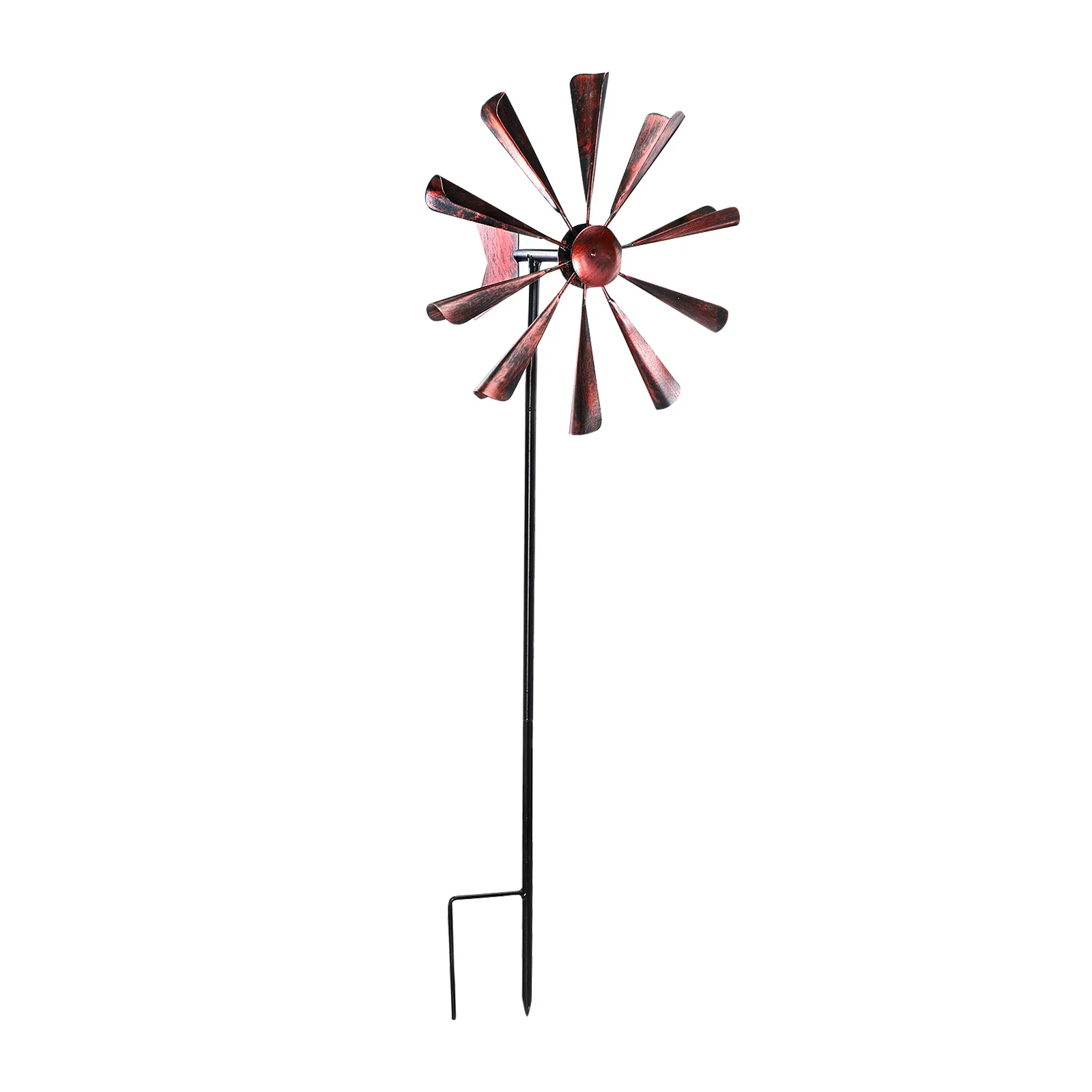 

1pc Windmill Decor Iron Windmill Ornament For Garden Yard Outdoor Landscape Scene Rotation Ground Inserting Adornment